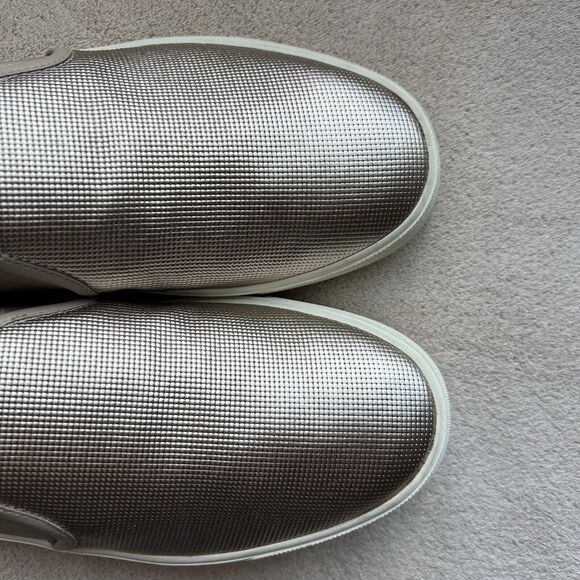 Vince Preston Gold Metallic Leather Slip On Sneaker Flat Comfort Shoe EU 38 US 8 - Picture 9 of 16